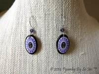 Pinky Purple Oval Earrings and Matching Necklace Pysanky Jewelry by So Jeo
